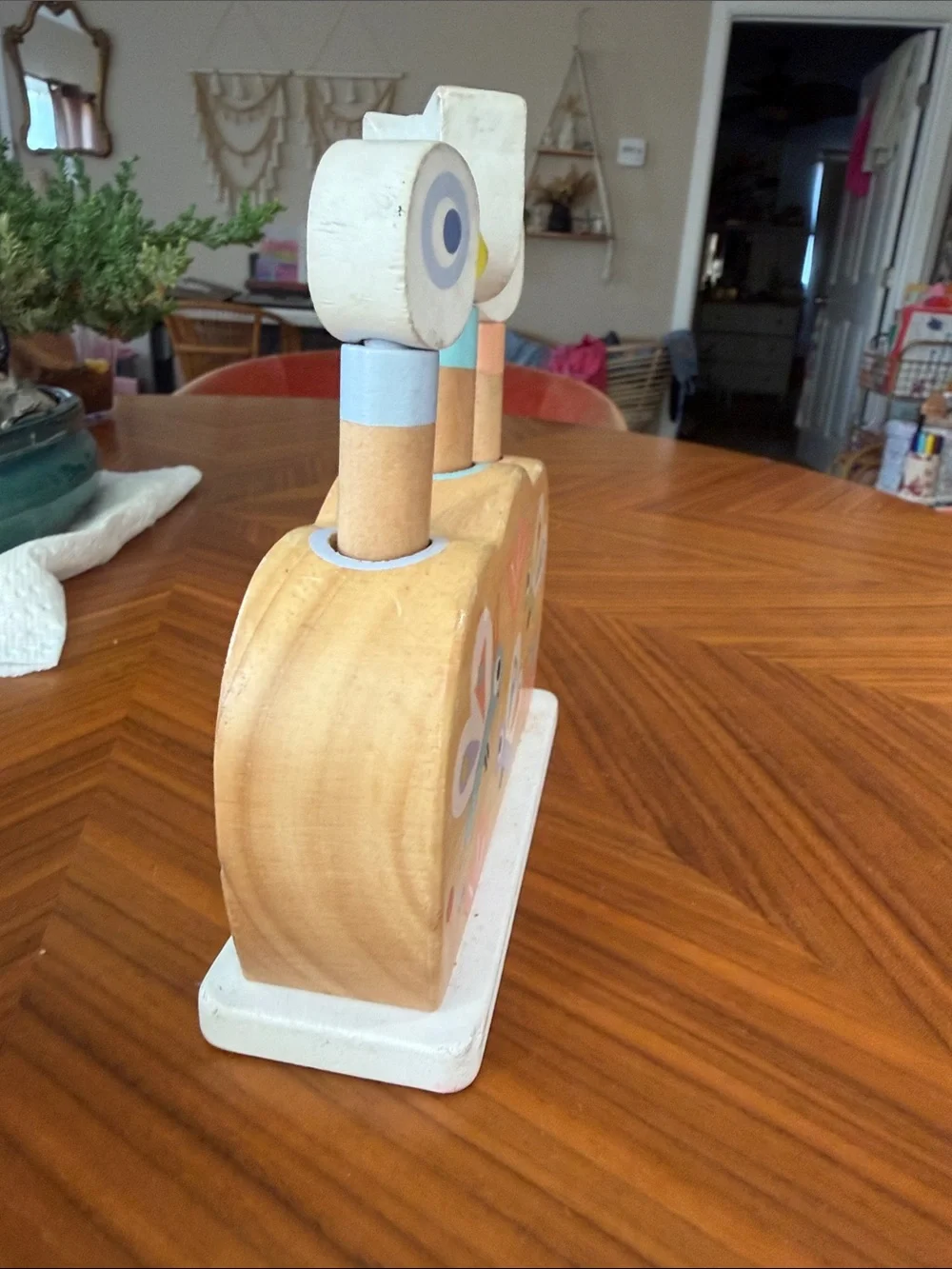 Cute French wood spring toy animals bugs